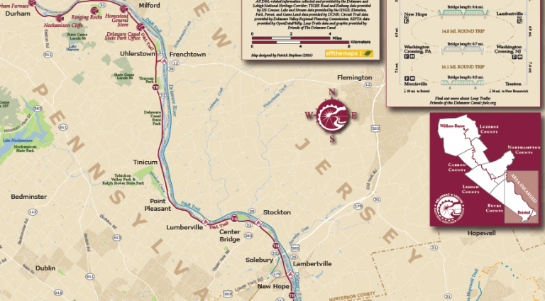 delaware canal bike trail map