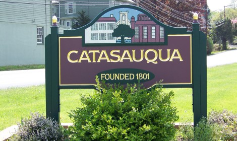The sign for Catasauqua, PA, a historic town right along the D&L Trail