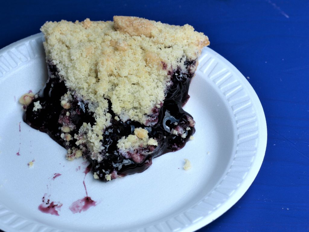 Blueberry pie at the Blueberry Festival in Bethlehem, PA, a Trail Town along the D&L