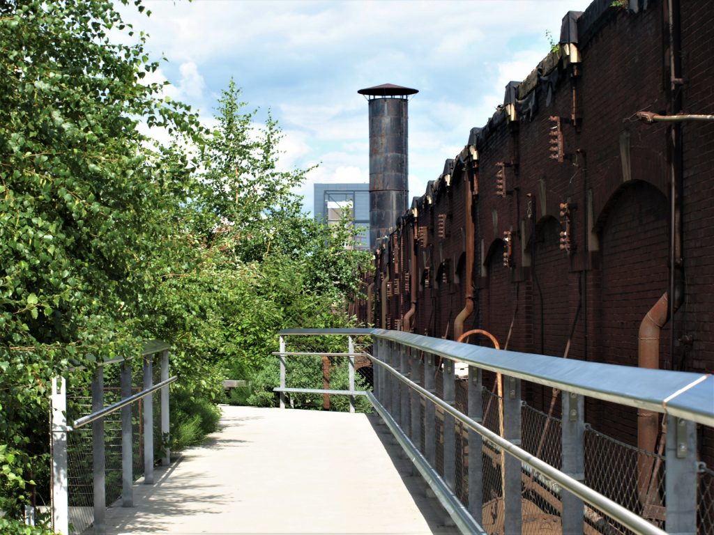 View on the Hoover Mason Trestle, a walkway along the SteelStacks in Bethlehem, PA, a D&L Trail Town.