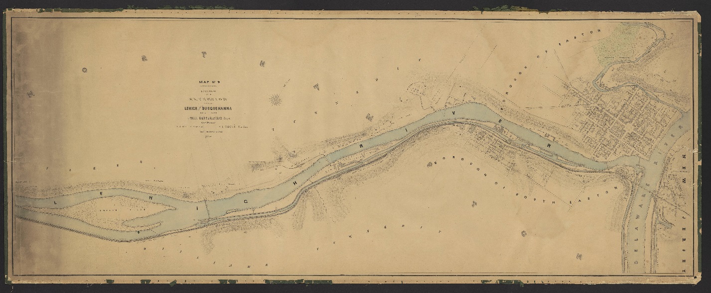 1864 map of Easton, PA