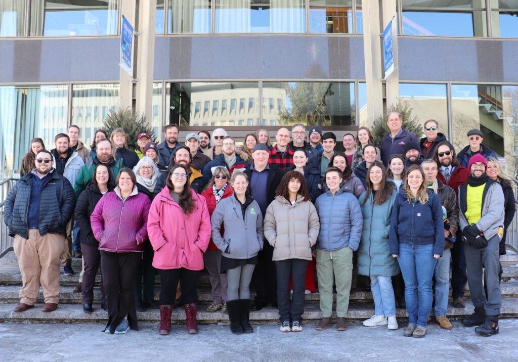  Partners Group Photo 2024 LV Greenways Retreat in front of Bethlehem Public Library
