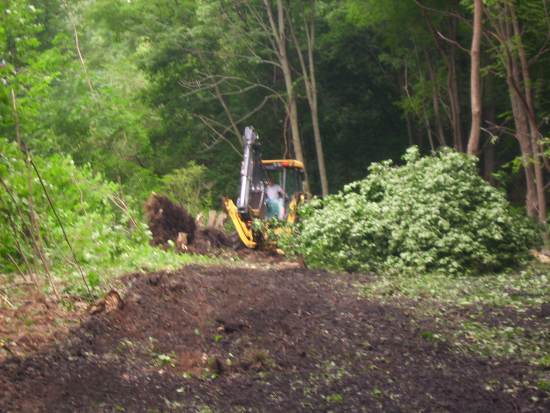 Crews work to clear new trail in Lehigh County.