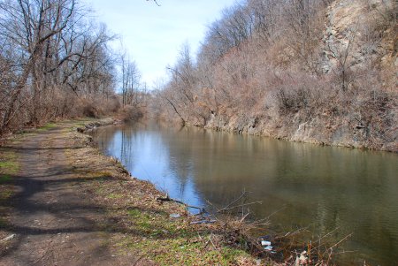 A watered portion of the Lehigh Canal between Freemansburg and Bethlehem (D&L)