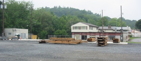 Construction is underway on a community building for the Slatington trailhead.